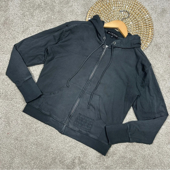 Venor Women’s Full Zip Hoodie Jacket Dark Gray Cotton Drawstring Hunting Size S - Picture 1 of 15